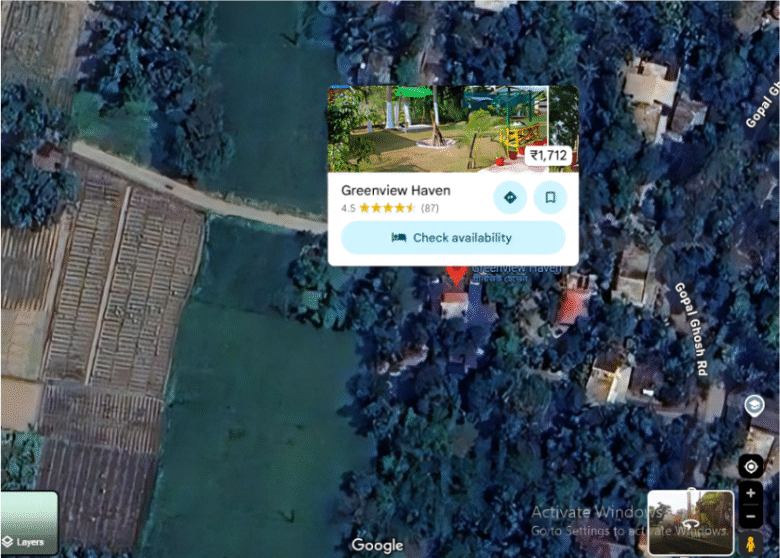 Route to Greenview Haven Homestay from Kolkata